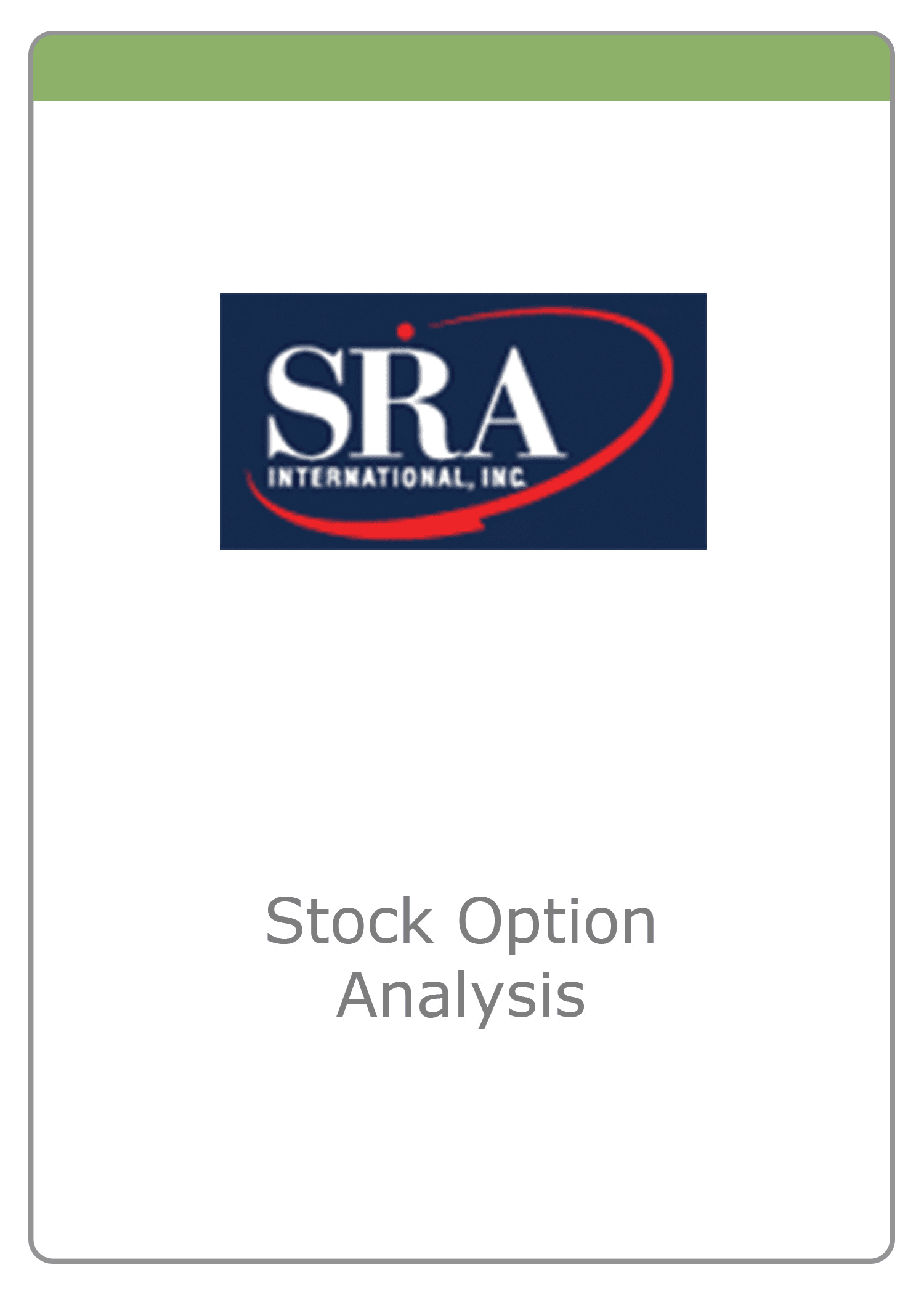 SRA International, Inc. — Stock Option Analysis