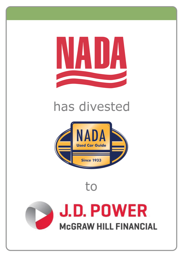 NADA divested NADA Used Car Guide to J.D. Power — Corporate Divestitures