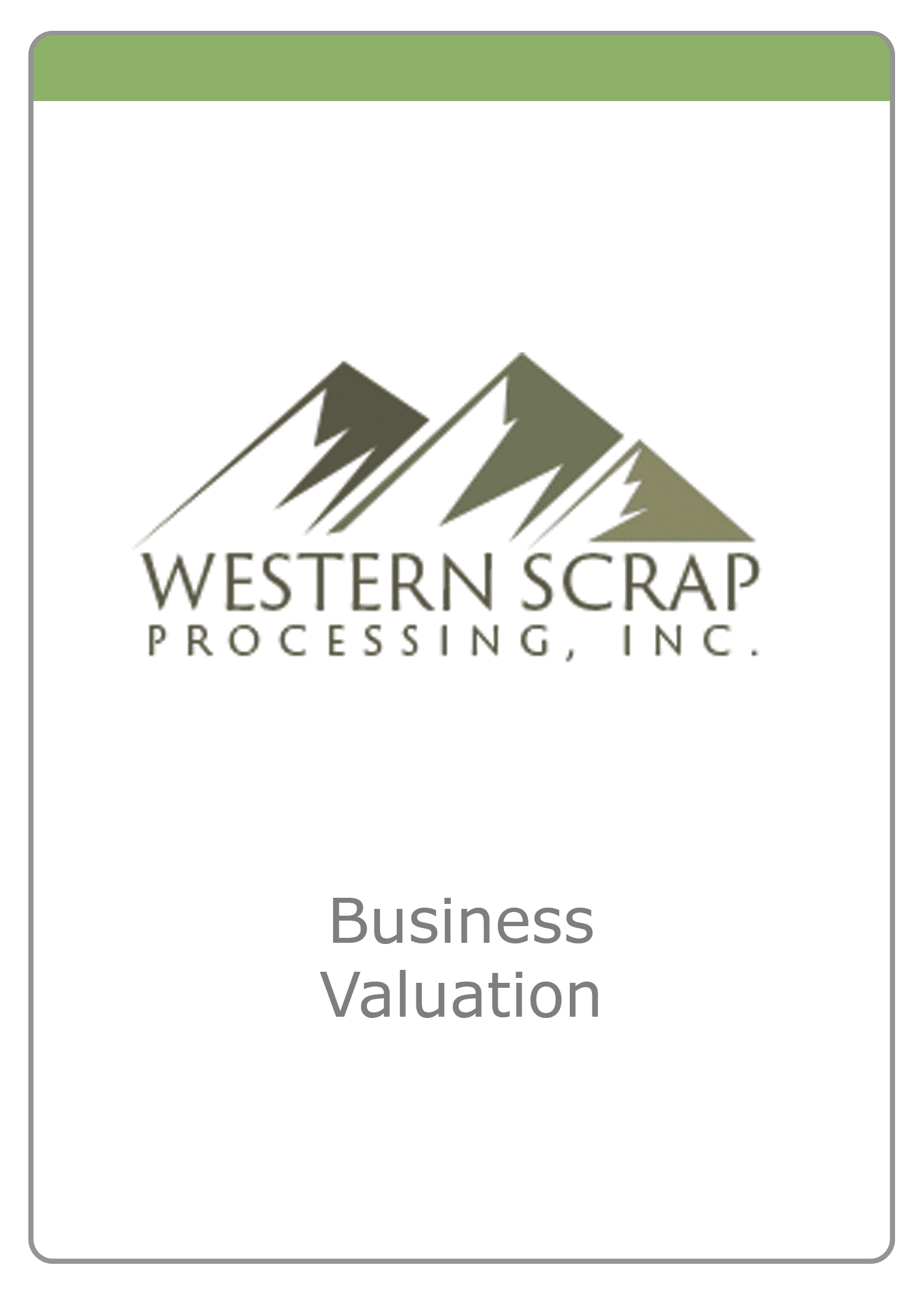 Western Scrap Processing Inc — ESOP Valuation