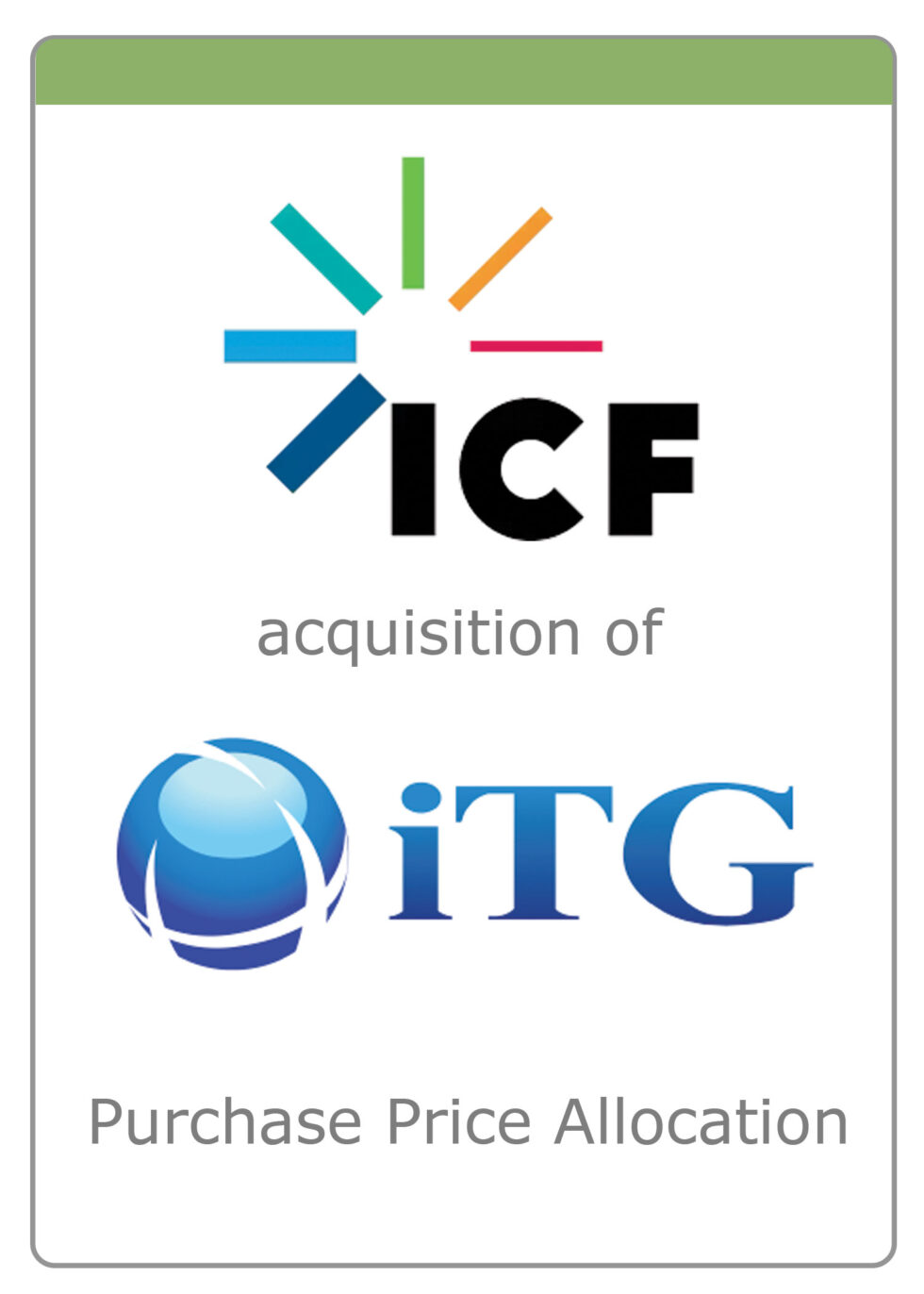 ICF acquisition of iTG — Purchase Price Allocation